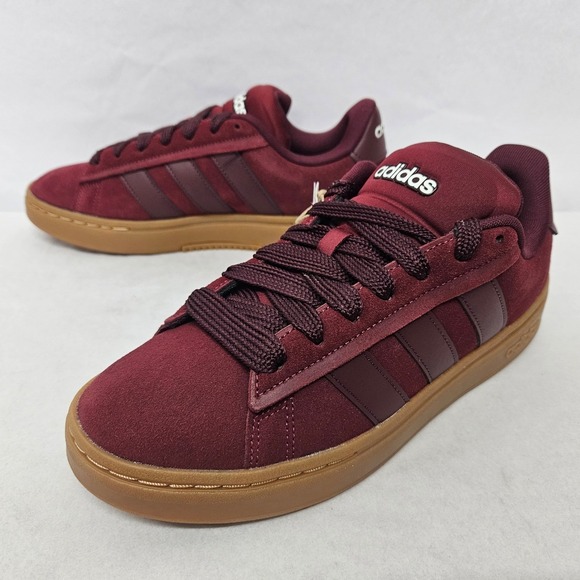 Adidas Grand Court Alpha 00s Sneakers JQ3009 Burgundy Suede Gum Mens Size 10 - Picture 4 of 12